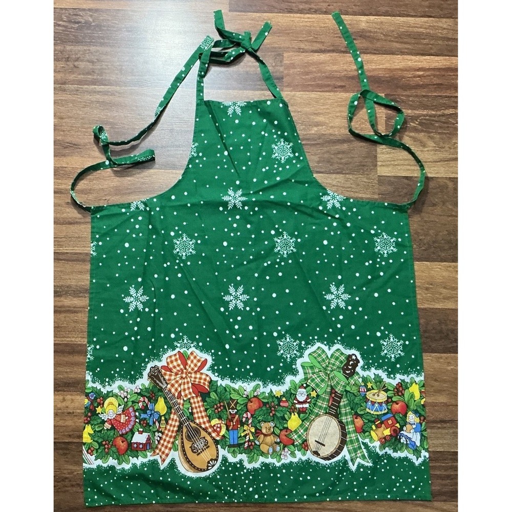 Full Apron Handmade Christmas American Greetings VTG Fabric Garland Ornament